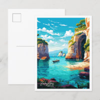 Zakynthos Griechenland Vintage Travel Illustration