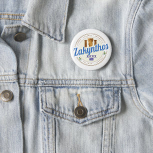 Zakynthos Insel Griechenland Urlaub Vintage Souven Button