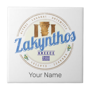 Zakynthos Insel Griechenland Urlaub Vintage Souven Fliese