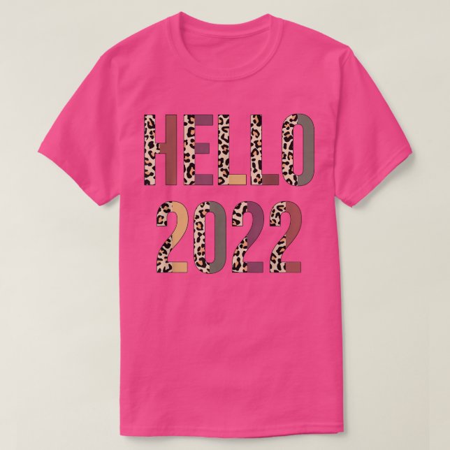 zAlR Hello 2022 Leopard Happy New Year Party Count T-Shirt (Design vorne)