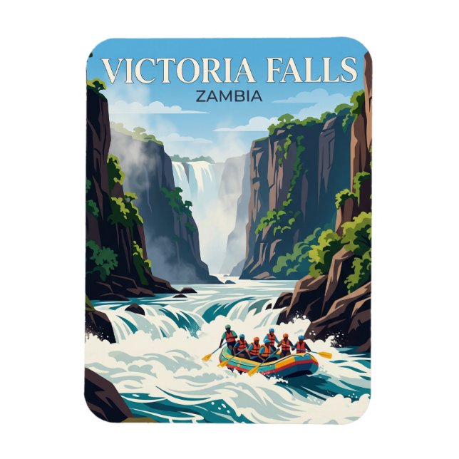 Zambezi-Fluss bei Victoriafällen Sambia Magnet (Vertikal)