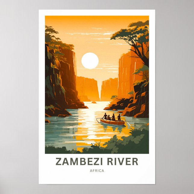 Zambezi River Africa Travel Print Poster (Vorne)