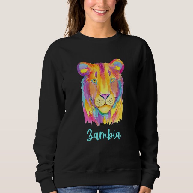 Zambia African Lion Wildlife And Nature Sweatshirt (Vorderseite)