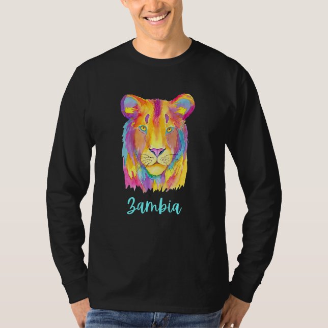 Zambia African Lion Wildlife And Nature T-Shirt (Vorderseite)