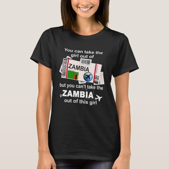 Zambia Boarding Pass  Zambia Girl  Zambia T-Shirt (Vorderseite)