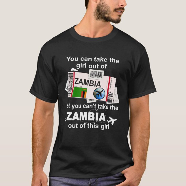 Zambia Boarding Pass  Zambia Girl  Zambia T-Shirt (Vorderseite)