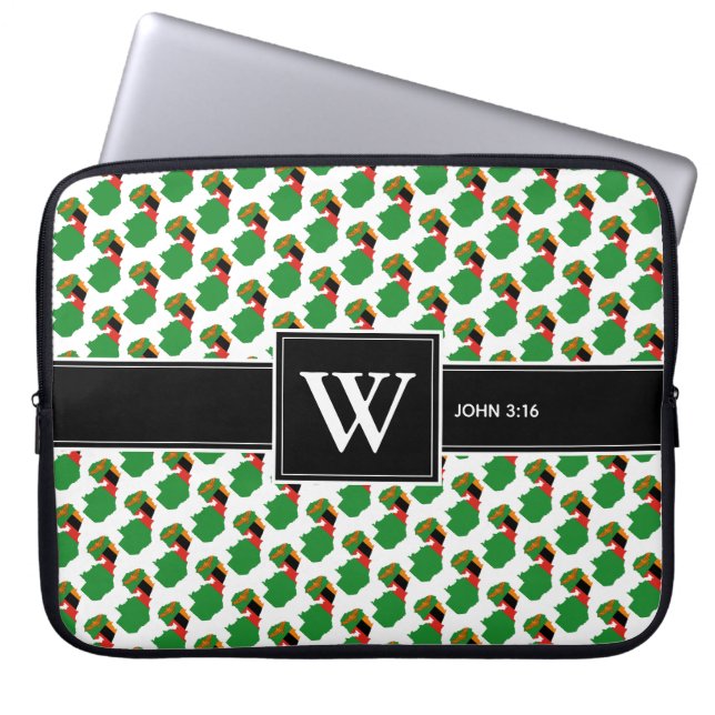 ZAMBIA Christlich Scripting Monogram-Notebook Laptopschutzhülle (Vorderseite)