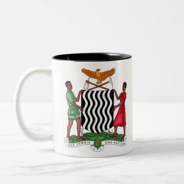 Zambia-Emblem Zweifarbige Tasse (Links)