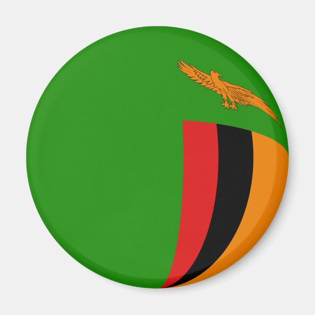Zambia Fisheye Flag Magnet (Vorne)