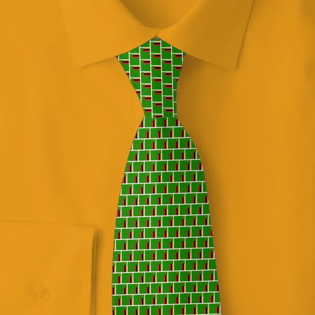 Zambia Flag Brick Pattern Krawatte (Von Creator hochgeladen)