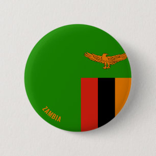Zambia Flag Charming Patriotic Button
