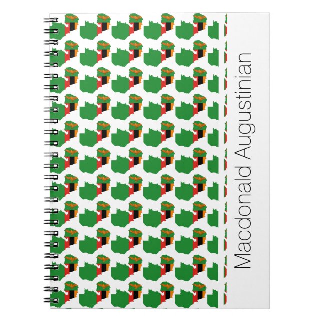 ZAMBIA FLAG Custom Add Name Notebook Journal Notizblock (Vorderseite)