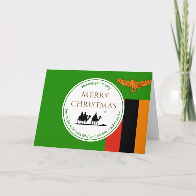 ZAMBIA FLAG Drei Weisen Schrift Weihnachten (Vorderseite)