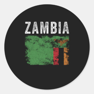 Zambia Flag erschüttert - sambische Flagge Runder Aufkleber
