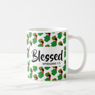 ZAMBIA FLAG Gesegnet Ephesians Scripting Kaffeetasse