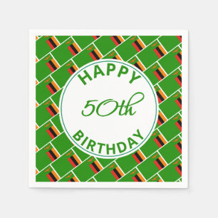 ZAMBIA FLAG Happy 50. Geburtstag maßgeschneidertes Serviette