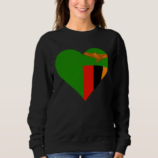 Zambia Flag Heart Zambia  Love Zambia Sweatshirt