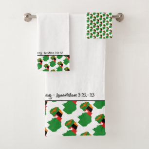 ZAMBIA FLAG Individuelle Schrift Stilvoll Sambia Badhandtuch Set