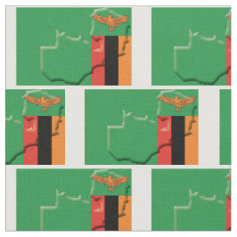ZAMBIA FLAG Map Kontur Stoff