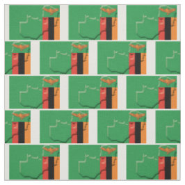 ZAMBIA FLAG Map Kontur Stoff