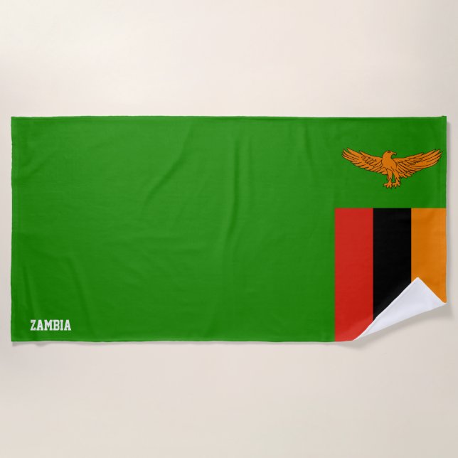 Zambia Flag Splendid Patriotic Strandtuch (Vorderseite)