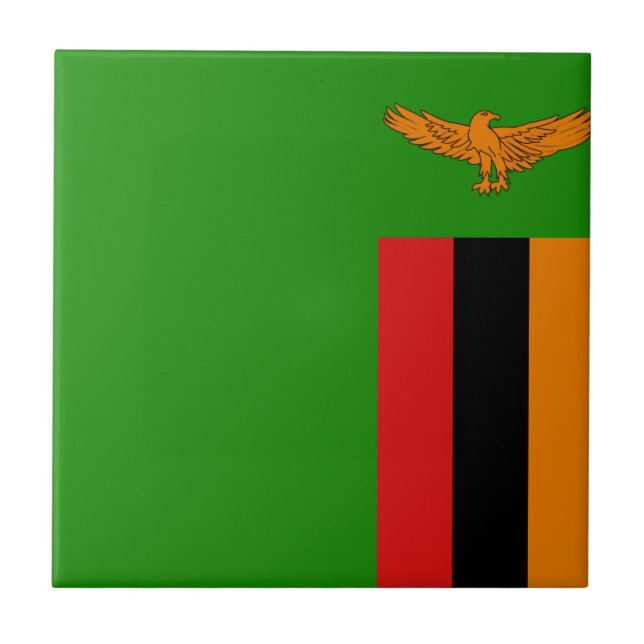 Zambia-Flagge Keramikfliese (Vorderseite)