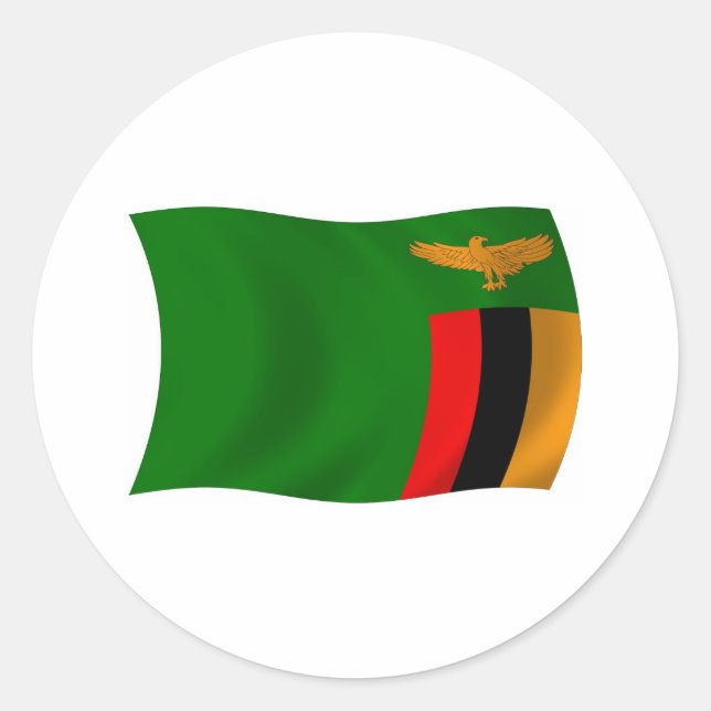 Zambia-Flaggenaufkleber Runder Aufkleber (Vorderseite)