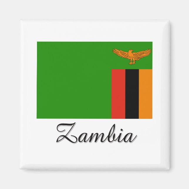 Zambia-Flaggendesign Magnet (Vorne)