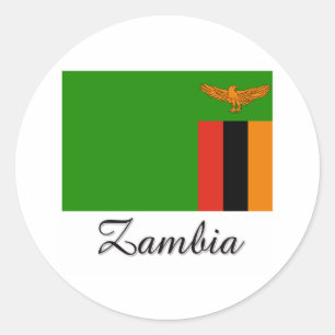 Zambia-Flaggendesign Runder Aufkleber