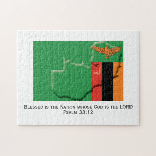 ZAMBIA   Gesegnete Nation   ZAMBIAN FLAG Puzzle