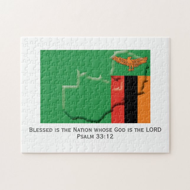 ZAMBIA | Gesegnete Nation | ZAMBIAN FLAG Puzzle (Horizontal)