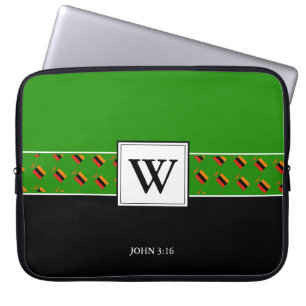 ZAMBIA Monogram Christliche Bibel GRÜNES Notebook Laptopschutzhülle