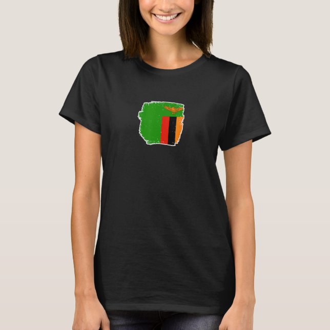 Zambia Proud Zambian Flag 2 T-Shirt (Vorderseite)