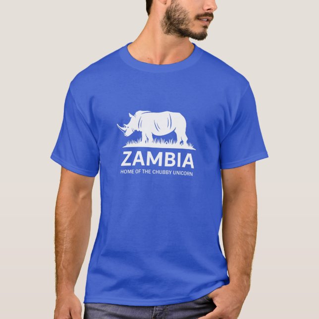 Zambia Rhino Zuhause des Chubby Unicorn T-Shirt (Vorderseite)