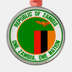 Zambia Round Emblem Ornament Aus Metall