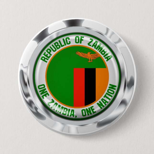 Zambia-RundEmblem Button (Vorderseite)