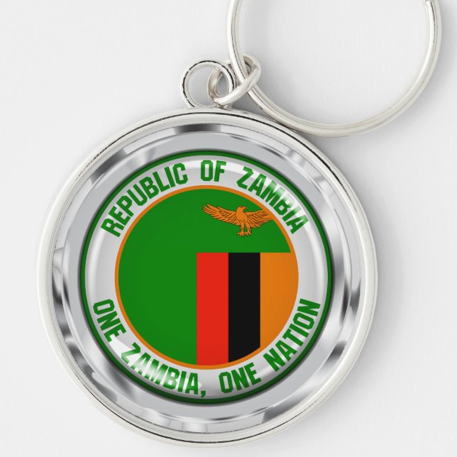 Zambia-RundEmblem Schlüsselanhänger (Vorne)