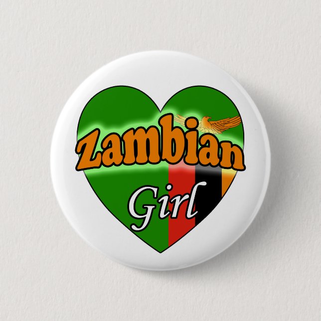 Zambian Girl Ronde Button 5,7 cm (Vorderseite)