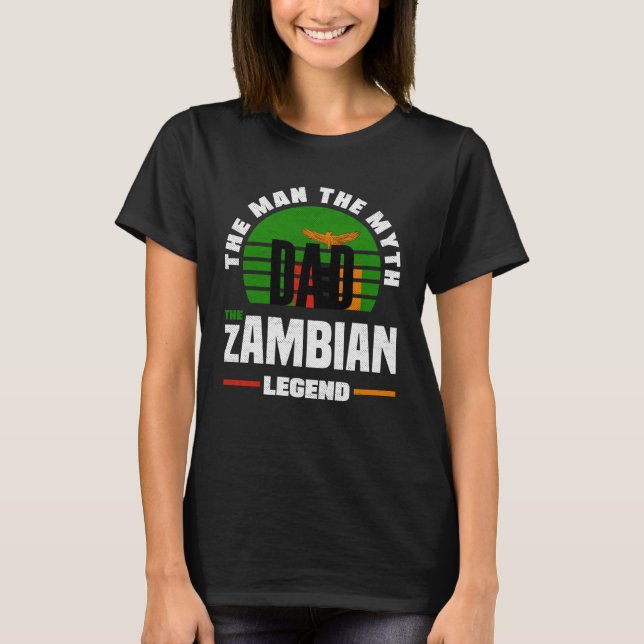 Zambian Zambia Zambian Flag Fathers Day T-Shirt (Vorderseite)