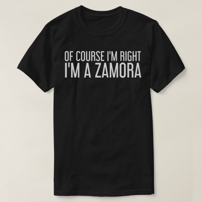 ZAMORA Gift Funny Familienname Familienbaum Birthd T-Shirt (Design vorne)