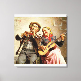 Zampighi - Süße Musik, Vintage-Gemälde Leinwanddruck