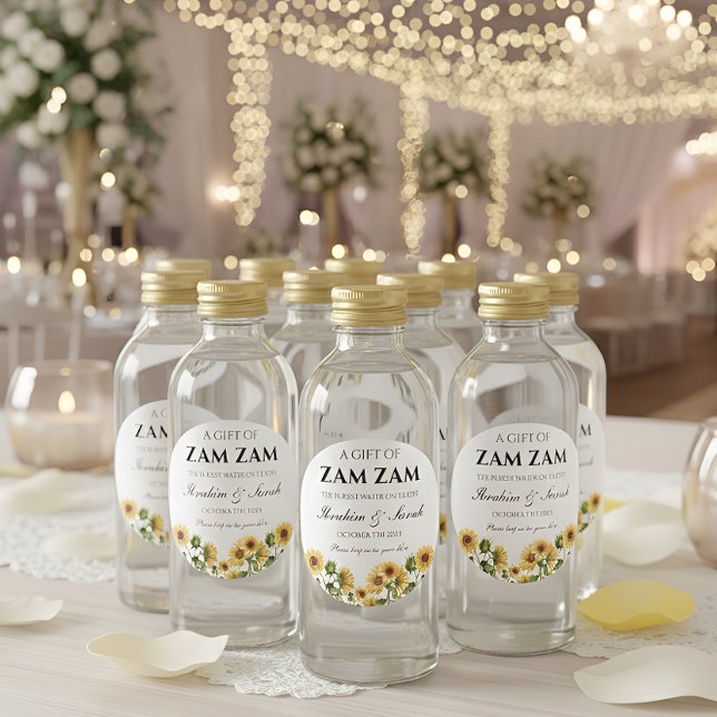 Zamzam Water nikah muslim Gastgeschenk Hochzeit Bl Runder Aufkleber (Von Creator hochgeladen)
