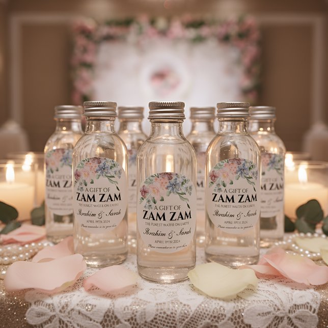 Zamzam water nikah muslim Gastgeschenk Hochzeit fl Runder Aufkleber (Von Creator hochgeladen)