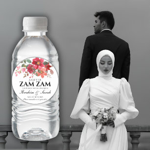 zamzam water nikah muslim Hochzeit rote Rose Runder Aufkleber