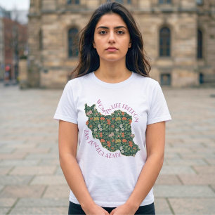 Zan Zendegi Azadi Persisches Geschenk Rosa T-Shirt