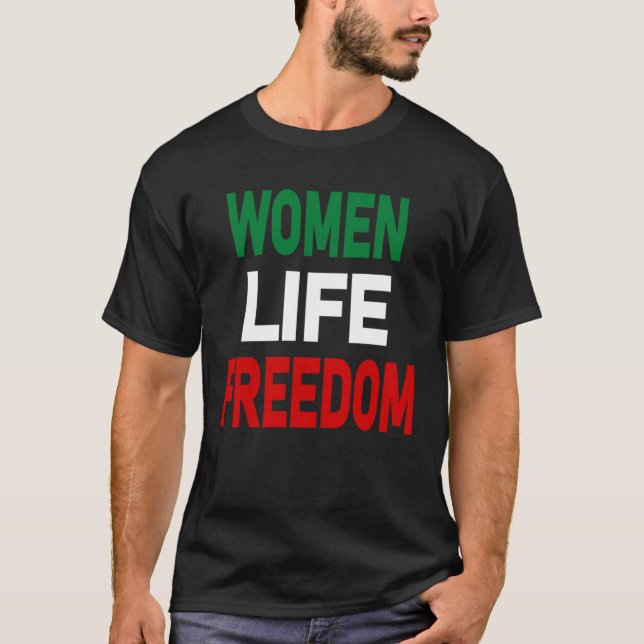 Zan Zendegi Azadi Women Life Freedom Jin Jiyan Aza T-Shirt (Vorderseite)