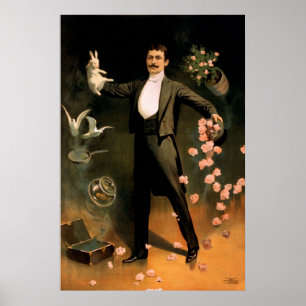 Zan Zig darstellend mit Kaninchen und Rose Poster