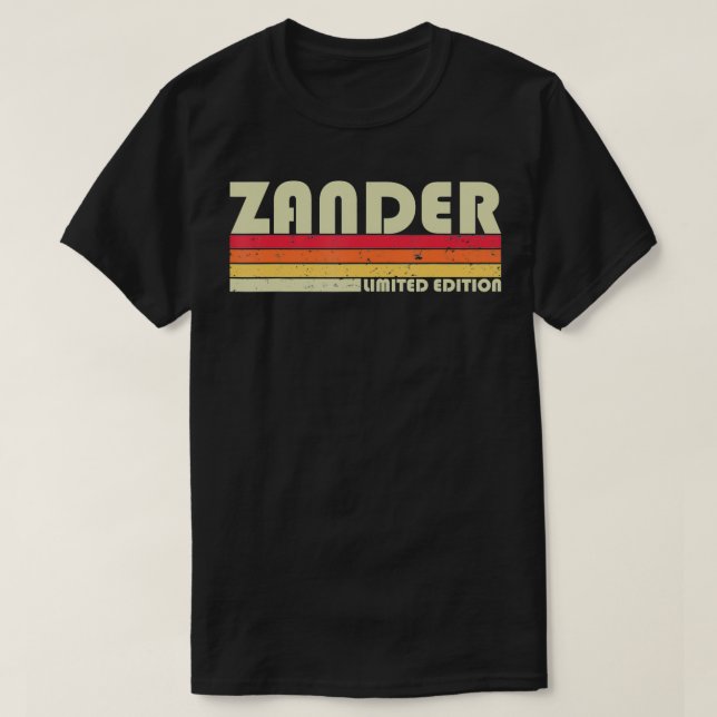 ZANDER Geschenkname Personalisiert Funny Retro Vin T-Shirt (Design vorne)