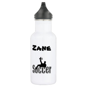 Zane-Name mit Fußball-Design, Wasserflasche
