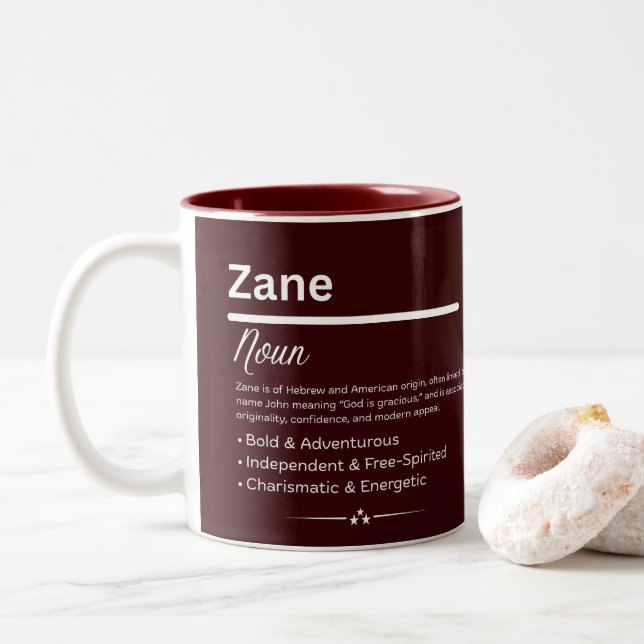 Zane Personalized Name Zweifarbige Tasse (Mit Donut)